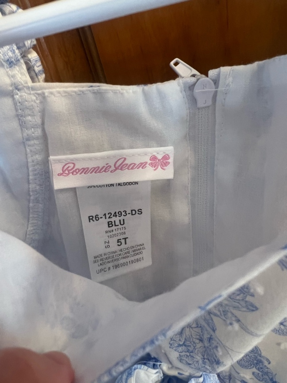 Bonnie Jean White & Light Blue Ruffle Strap Sundress - Picture 2 of 3